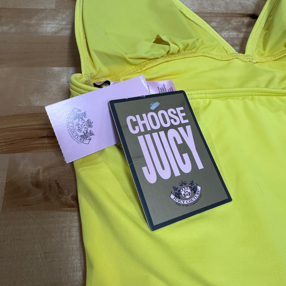 Vintage NWT Juicy Couture Regal Halter Swim Dress Gold Buttons $164 MSRP Size M - Picture 6 of 8